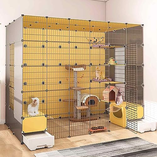 TZUFA Katzenkäfige für den Innenbereich, groß, mit Katzentoilette, abnehmbare Haustierkiste, Katzengehege für den Innenbereich, Kätzchenkäfig für den Innenbereich mit Dach, transparentes Design, s TZUFA Katzenkäfige für den Innenbereich, groß, mit Katzentoilette, abnehmbare Haustierkiste, Katzengehege für den Innenbereich, Kätzchenkäfig für den Innenbereich mit Dach, transparentes Design, s von TZUFA