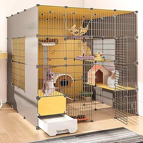 TZUFA Katzenkäfige für den Innenbereich, groß, mit Katzentoilette, abnehmbare Haustierkiste, Katzengehege für den Innenbereich, Kätzchenkäfig für den Innenbereich mit Dach, transparentes Design, s TZUFA Katzenkäfige für den Innenbereich, groß, mit Katzentoilette, abnehmbare Haustierkiste, Katzengehege für den Innenbereich, Kätzchenkäfig für den Innenbereich mit Dach, transparentes Design, s von TZUFA
