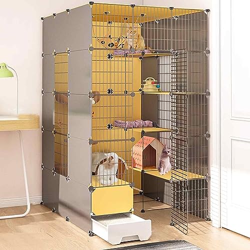 TZUFA Katzenkäfige für den Innenbereich, groß, mit Katzentoilette, abnehmbare Haustierkiste, Katzengehege für den Innenbereich, Kätzchenkäfig für den Innenbereich mit Dach, transparentes Design, s TZUFA Katzenkäfige für den Innenbereich, groß, mit Katzentoilette, abnehmbare Haustierkiste, Katzengehege für den Innenbereich, Kätzchenkäfig für den Innenbereich mit Dach, transparentes Design, s von TZUFA