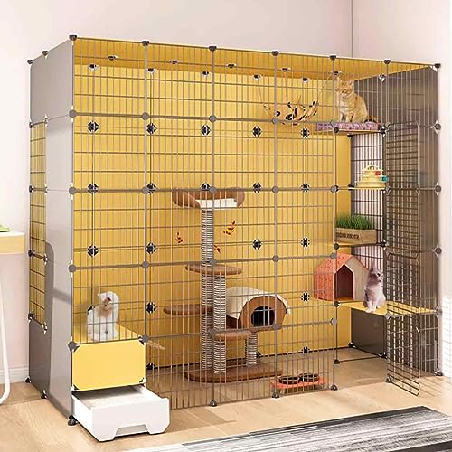 TZUFA Katzenkäfige für den Innenbereich, groß, mit Katzentoilette, abnehmbare Haustierkiste, Katzengehege für den Innenbereich, Kätzchenkäfig für den Innenbereich mit Dach, transparentes Design, s TZUFA Katzenkäfige für den Innenbereich, groß, mit Katzentoilette, abnehmbare Haustierkiste, Katzengehege für den Innenbereich, Kätzchenkäfig für den Innenbereich mit Dach, transparentes Design, s von TZUFA
