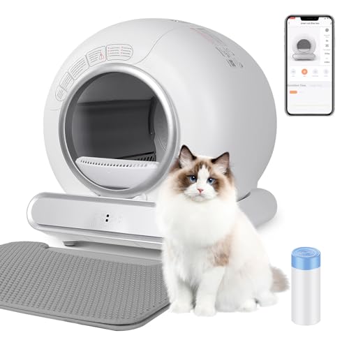 65L Selbstreinigende Katzentoilette, Katzenklo Elektrisches mit Müllbeutel und Matte Große Kapazität Sofortige Reinigung, Ideal für Große Katzen, Geeignet für Mehrkatzenhaushalte 65L Selbstreinigende Katzentoilette, Katzenklo Elektrisches mit Müllbeutel und Matte Große Kapazität Sofortige Reinigung, Ideal für Große Katzen, Geeignet für Mehrkatzenhaushalte von TaFoyu