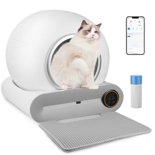 Selbstreinigende Katzentoilette, Überwachung der Gesundheit Ihrer Katze, APP-Steuerung,Platzsparendes Design,ionischer Desodorierer/Gesundheitsmonitor/65L+9L mit großem, für Mehrere Katzen Selbstreinigende Katzentoilette, Überwachung der Gesundheit Ihrer Katze, APP-Steuerung,Platzsparendes Design,ionischer Desodorierer/Gesundheitsmonitor/65L+9L mit großem, für Mehrere Katzen von TaFoyu