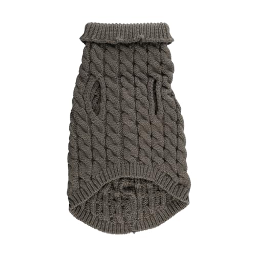 Tabanzhe Hundepullover für Welpen, warm, gestrickt, Winter, Rollkragen, Welpen, Kätzchen, weiche, bequeme Kleidung für kleine, mittelgroße Hunde, Katzen, Haustier, Herbst-Winter-Outfit (Grau, M) von Tabanzhe