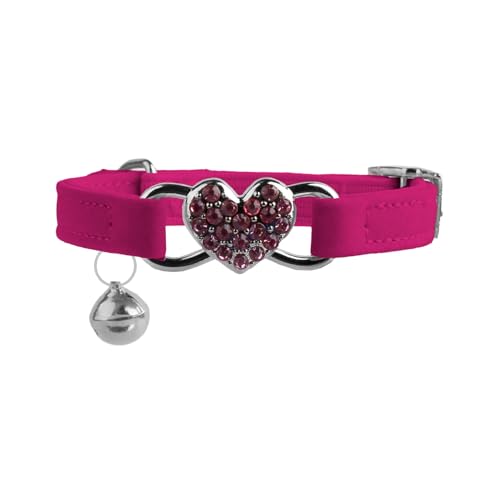 Tabanzhe Katzenhalsband in Herzform, verstellbar, Strass-Halsband mit Sicherheitsgurt und Glöckchen, glitzernd, weiches Plüsch-Samt-Halsband für Kätzchen, kleine Hunde und Katzen, Rosa Tabanzhe Katzenhalsband in Herzform, verstellbar, Strass-Halsband mit Sicherheitsgurt und Glöckchen, glitzernd, weiches Plüsch-Samt-Halsband für Kätzchen, kleine Hunde und Katzen, Rosa von Tabanzhe