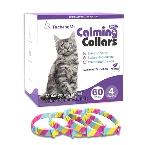 TachengMc Beruhigungshalsband für Katzen, Katzenhalsbänder, effizient, lindert Angstzustände, Stress, Pheromone, Katzenhalsband, beruhigendes Halsband, Kätzchen-Zubehör, bequem, entspannt, hält 60 von TachengMc