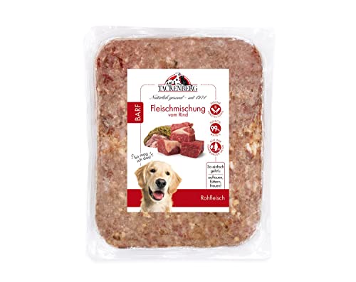 TACKENBERG Barf Fleischmischung vom Rind für Hunde - 28 x 500 g - leckeres Frostfleisch als Hundefutter in Premiumqualität - geeignetes Gefrierfutter für deinen Vierbeiner - ohne Zusatzstoffe - von Tackenberg