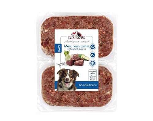TACKENBERG Barf Menü mit Lammfleisch, Fenchel & Zucchini für Hunde - 14 x 500 g - leckeres Frostfleisch als Hundefutter in Premiumqualität - ohne Zuckerzusatz - Gefrierfutter von Tackenberg