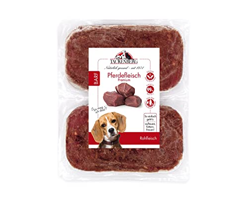 TACKENBERG Barf Pferdefleisch für Hunde - 28 x 500 g - leckeres Frostfleisch als Hundefutter in Premiumqualität - geeignetes Gefrierfutter für deinen Vierbeiner - ohne Zusatzstoffe von Tackenberg