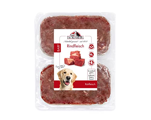 TACKENBERG Barf Rindfleisch für Hunde - 14 x 500 g - leckeres Frostfleisch als Hundefutter in Premiumqualität - geeignetes Gefrierfutter für deinen Vierbeiner - ohne Zusatzstoffe von Tackenberg