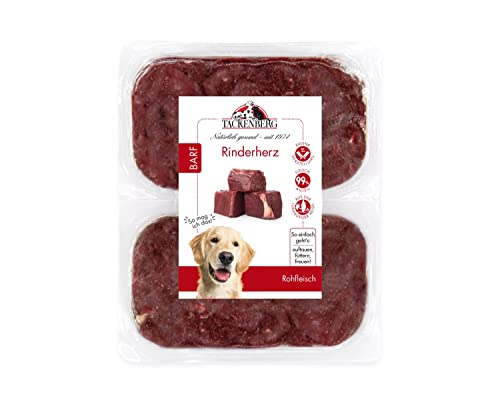 TACKENBERG Barf Rinderherz für Hunde - 14 x 500 g - leckeres Frostfleisch als Hundefutter in Premiumqualität - geeignetes Gefrierfutter für deinen Vierbeiner - ohne Zusatzstoffe von Tackenberg