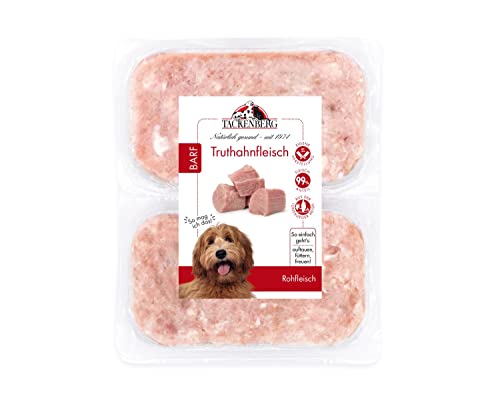 TACKENBERG Barf Truthahnfleisch für Hunde - 14 x 500 g - leckeres Frostfleisch als Hundefutter in Premiumqualität - geeignetes Gefrierfutter für Welpen & übergewichtige Hunde - ohne Zusatzstoffe von Tackenberg