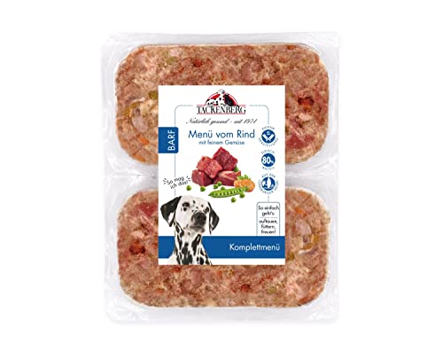 TACKENBERG Barf Menü mit Rindfleisch und feinem Gemüse für Hunde - 14 x 500 g - leckeres Frostfleisch als Hundefutter in Premiumqualität - natürlich getreidefrei - Gefrierfutter von Tackenberg