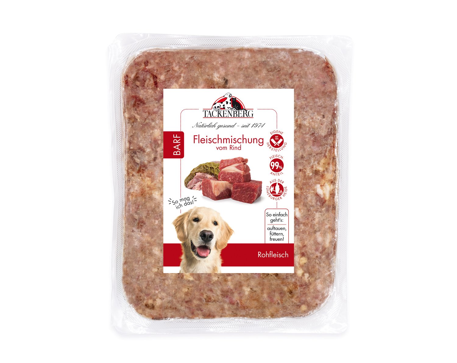 BARF Fleischmischung vom Rind für Hunde - 500 g - Premiumqualität von Tackenberg BARF Fleischmischung vom Rind für Hunde - 500 g - Premiumqualität von Tackenberg von Tackenberg