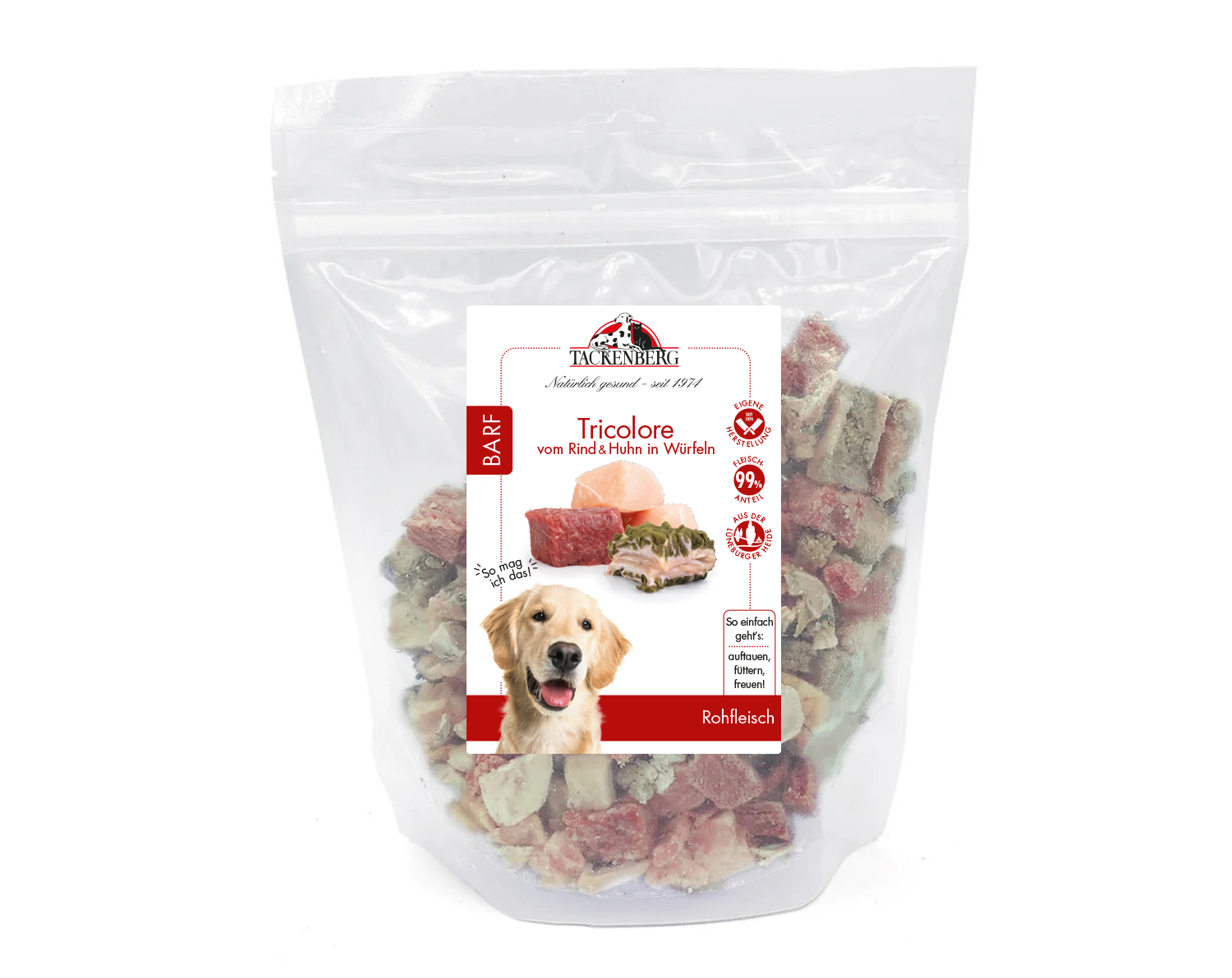 BARF Fleischwürfel von Rind & Huhn für Hunde - 2000g - Premiumqualität von Tackenberg BARF Fleischwürfel von Rind & Huhn für Hunde - 2000g - Premiumqualität von Tackenberg von Tackenberg