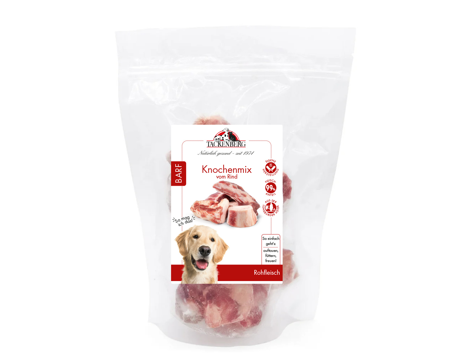 BARF Knochenmix vom Rind für Hunde - 1000 g - Premiumqualität von Tackenberg BARF Knochenmix vom Rind für Hunde - 1000 g - Premiumqualität von Tackenberg von Tackenberg