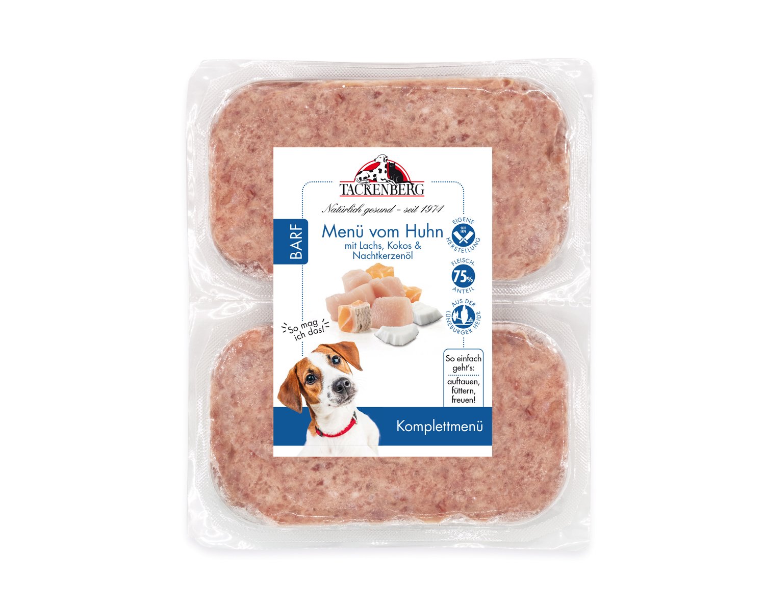 BARF-Menü Hühnchen mit Lachs & Kokos für Hunde - 14 x 500 g - Premiumqualität von Tackenberg BARF-Menü Hühnchen mit Lachs & Kokos für Hunde - 14 x 500 g - Premiumqualität von Tackenberg von Tackenberg