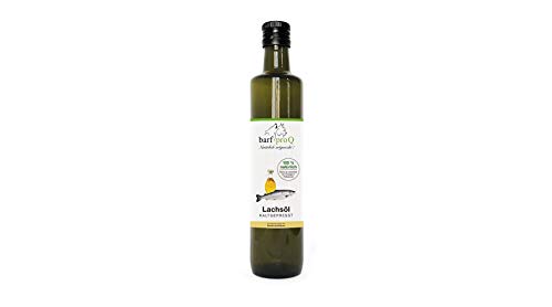 Barf proQ Lachsöl für Hunde & Katzen - 500 ml - natürlich schonend kaltgepresst - reich an wertvollen Omega-3-Fettsäuren - frei von künstlichen Inhaltsstoffen - Barf Zusatz Barf proQ Lachsöl für Hunde & Katzen - 500 ml - natürlich schonend kaltgepresst - reich an wertvollen Omega-3-Fettsäuren - frei von künstlichen Inhaltsstoffen - Barf Zusatz von Tackenberg