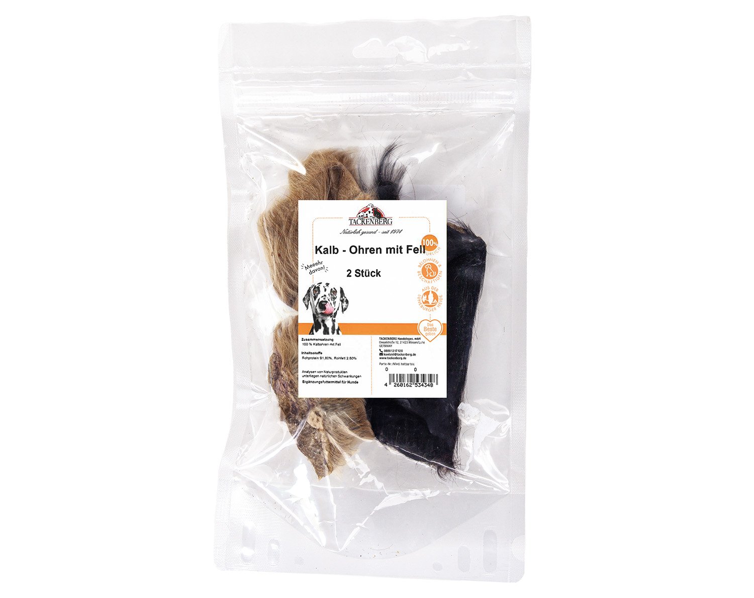 Kalbsohren mit Fell für Hunde - 2 Stk. - Premiumqualität von Tackenberg Kalbsohren mit Fell für Hunde - 2 Stk. - Premiumqualität von Tackenberg von Tackenberg