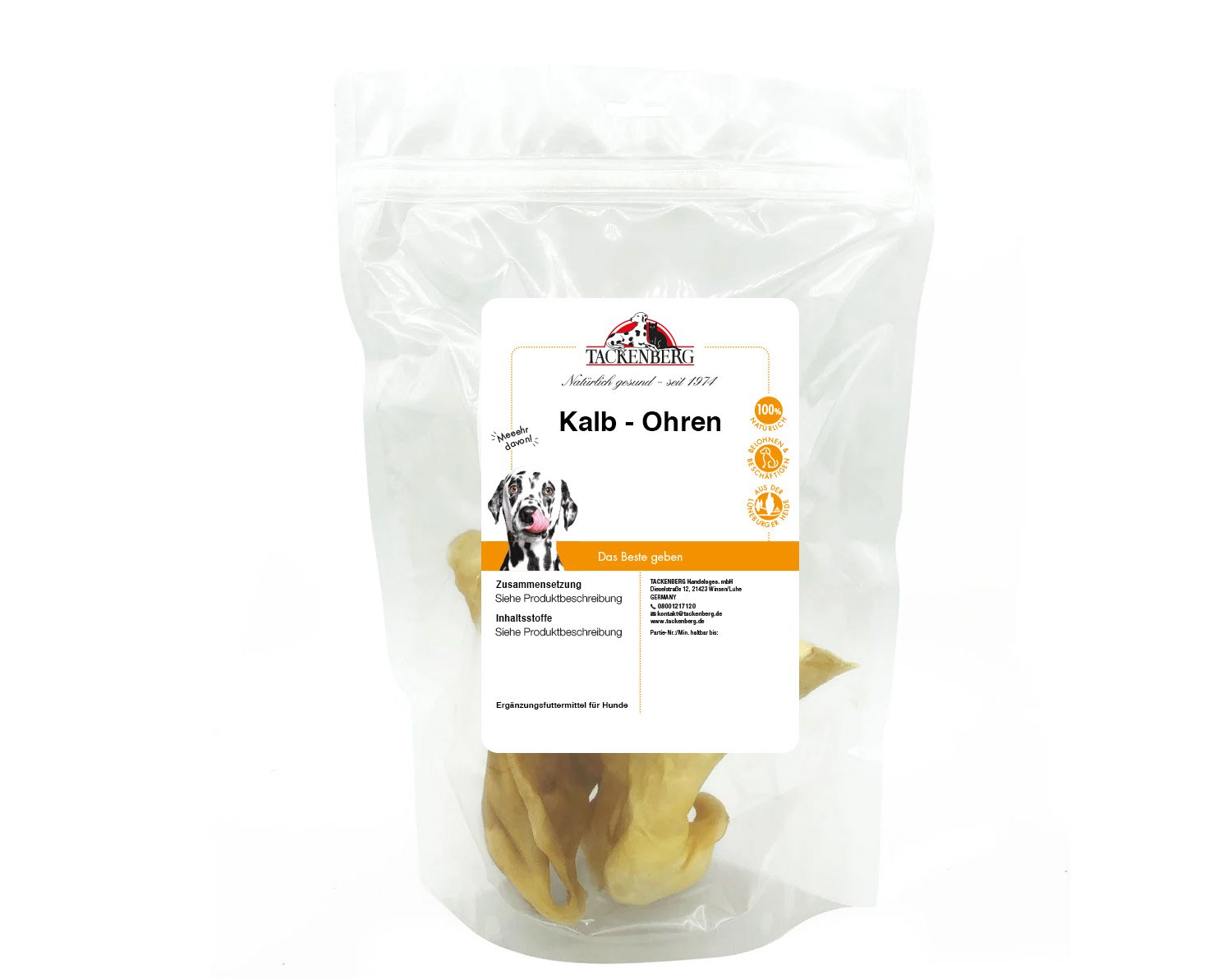 Kalbsohren ohne Fell für Hunde - 250 g - Premiumqualität von Tackenberg Kalbsohren ohne Fell für Hunde - 250 g - Premiumqualität von Tackenberg von Tackenberg