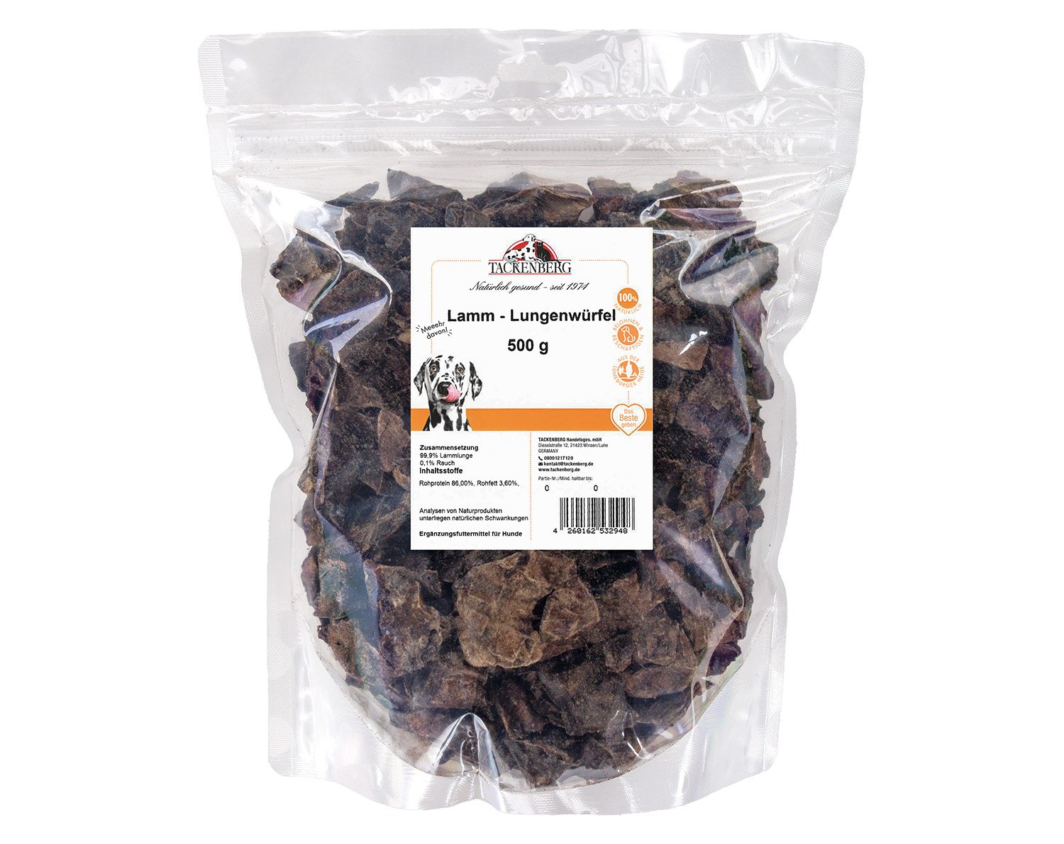 Lungenwürfel Lamm getrocknet für Hunde - 500 g - Premiumqualität von Tackenberg Lungenwürfel Lamm getrocknet für Hunde - 500 g - Premiumqualität von Tackenberg von Tackenberg