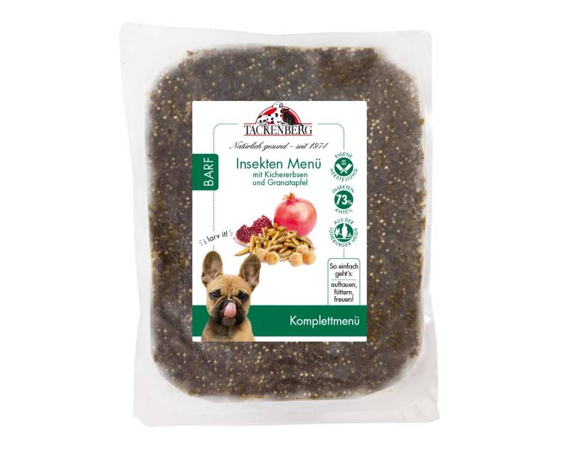 Menü Insekten-BARF mit Kichererbsen für Hunde  - 500g - Premiumqualität von Tackenberg von Tackenberg