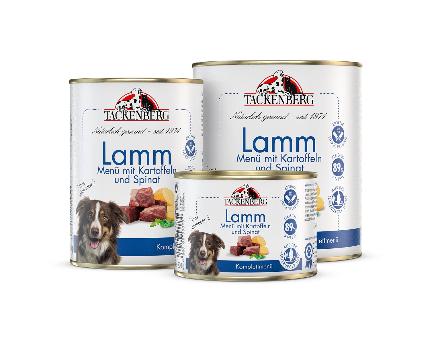 Nassfutter Dosen Menü Lamm & Kartoffeln für Hunde  - 6 x 200 g - Premiumqualität von Tackenberg von Tackenberg