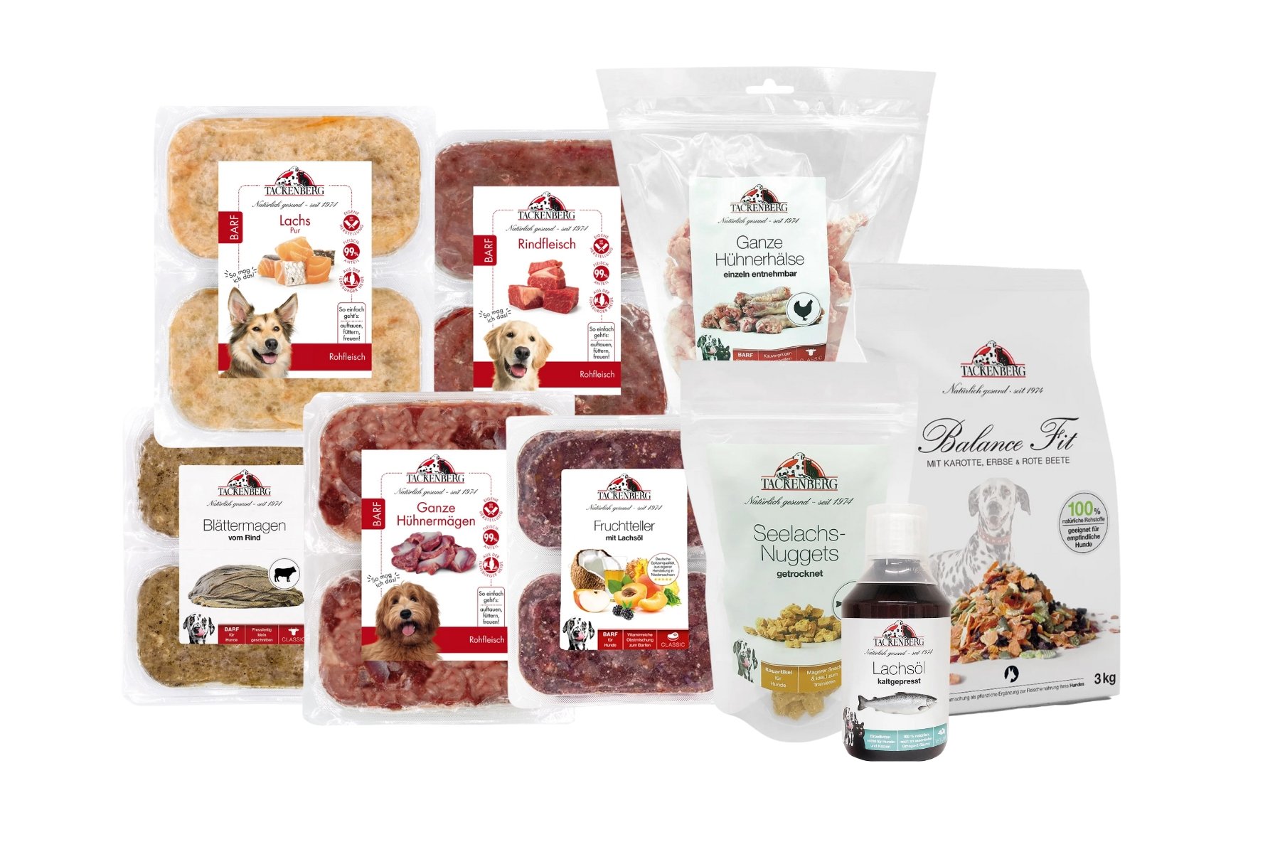 Probierpaket Barf drei Fleischsorten - Barf Probierpakete  - 22 Artikel - Premiumqualität von Tackenberg von Tackenberg
