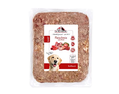 TACKENBERG Barf Fleischmix vom Rind für Hunde - 14 x 1000 g - leckeres Frostfleisch als Hundefutter in Premiumqualität - geeignetes Gefrierfutter für untergewichtige Hunde - ohne Zusatzstoffe 14 x von Tackenberg