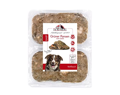 TACKENBERG Barf grüner Pansen vom Lamm für Hunde - 28 x 500 g - leckeres Frostfleisch als Hundefutter in Premiumqualität - geeignetes Gefrierfutter für deinen Vierbeiner - ohne Zusatzstoffe von Tackenberg