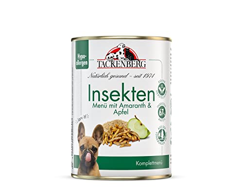 TACKENBERG Insektenmenü mit Amaranth & Apfel Nassfutter Dose für Hunde - Hundefutter in Premiumqualität - natürlich getreidefrei - 6 x 400 g von Tackenberg