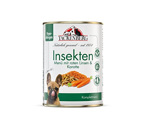 TACKENBERG Insektenmenü mit roten Linsen & Karotten Nassfutter Dose für Hunde - Hundefutter in Premiumqualität - natürlich getreidefrei - 24 x 400 g von Tackenberg
