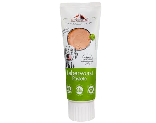 TACKENBERG Leberwurst Pastete in der Tube - 12x75 g - leckerer natürlicher Snack in Premiumqualität - schonend gekocht - getreidefrei - zur Belohnung als Leckerli TACKENBERG Leberwurst Pastete in der Tube - 12x75 g - leckerer natürlicher Snack in Premiumqualität - schonend gekocht - getreidefrei - zur Belohnung als Leckerli von Tackenberg
