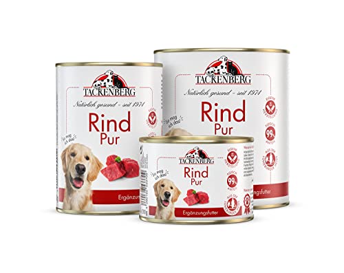 TACKENBERG Rind Pur Nassfutter Dose für Hunde - Hundefutter in Premiumqualität - natürlich getreidefrei - 6 x 400 g von Tackenberg