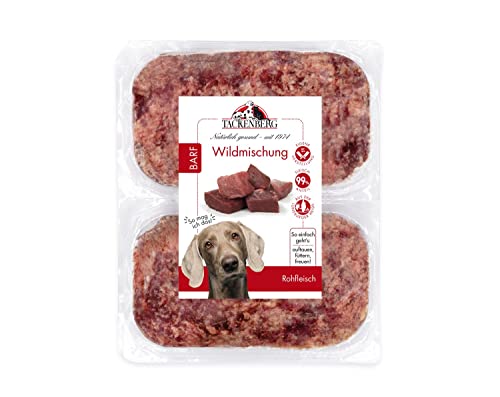 TACKENBERG Barf Wildmischung für Hunde - 28 x 500 g - leckeres Frostfleisch als Hundefutter in Premiumqualität - geeignetes Gefrierfutter für deinen Vierbeiner - ohne Zusatzstoffe von Tackenberg