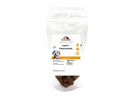 TACKENBERG Fleischwürfel vom Lamm für Hunde - 250 g - leckerer natürlicher Kausnack in Premiumqualität - schonend getrocknet - reines Naturprodukt zur Belohnung, als Snack oder Leckerli von Tackenberg