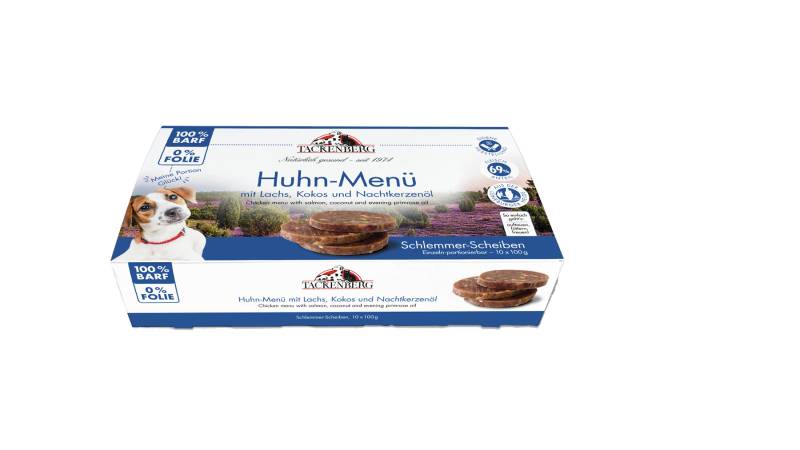 Vorportionierte Barf-Mahlzeit vom Huhn & Lachs | Online bei Tackenberg - 1000 g - Premiumqualität von Tackenberg von Tackenberg