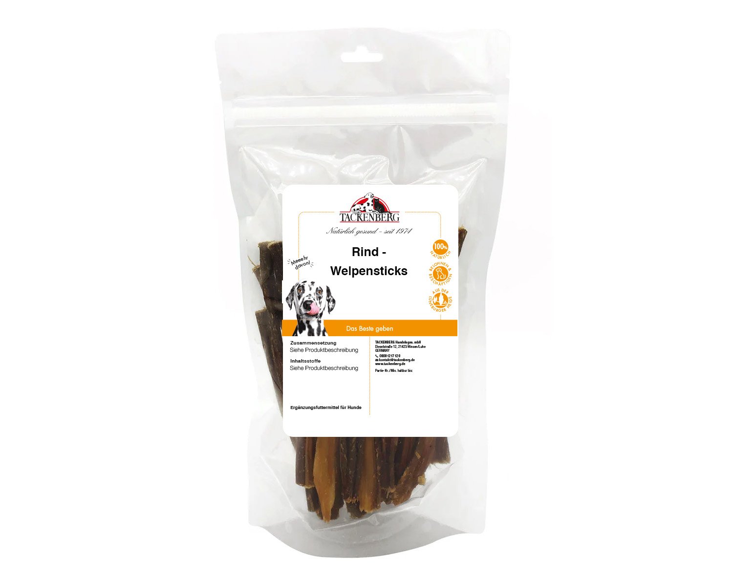 Welpensticks vom Rind getrocknet - 500 g - Premiumqualität von Tackenberg Welpensticks vom Rind getrocknet - 500 g - Premiumqualität von Tackenberg von Tackenberg