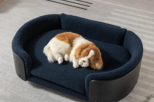 Hundebett für mittelgroße Hunde, einzigartiges Design – Kaschmir-Haustierbett mit Rückprallschaum, abnehmbarer, waschbarer Bezug, kratzfest, schmutzabweisend, bis zu 100 kg von Tacotimo