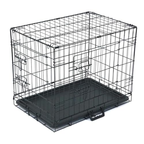 TactFire Hundekäfig Faltbar klappbar mit 2 Türen,Hundehöhle Hundebox Auto mit Bodenschale,(S) 60.5 x 44 x 49.5 cm von TactFire