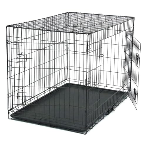 TactFire Hundekäfig Faltbar klappbar mit 2 Türen,Hundehöhle Hundebox Auto mit Bodenschale,(XL) 107 x 68 x 75 cm von TactFire