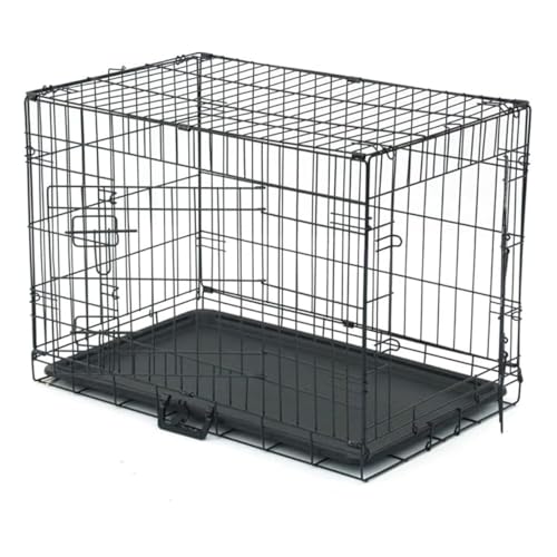 TactFire Hundekäfig Faltbar klappbar mit 2 Türen,Hundehöhle Hundebox Auto mit Bodenschale ((M) 75 x 47 x 52.5 cm) von TactFire