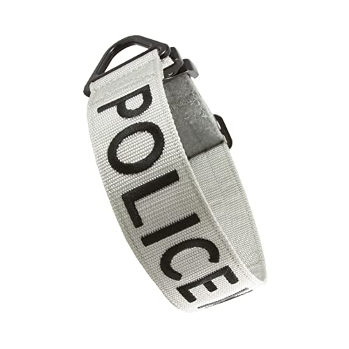 Tacticollar - 4,4 cm Strafverfolgung und Militärisches K9 Hundehalsband für mittelgroße Hunde, Mil Spec Nylonhalsband, Schnellverschluss-Metallschnalle (Polizei-Grau/Schwarz) von Tacticollar