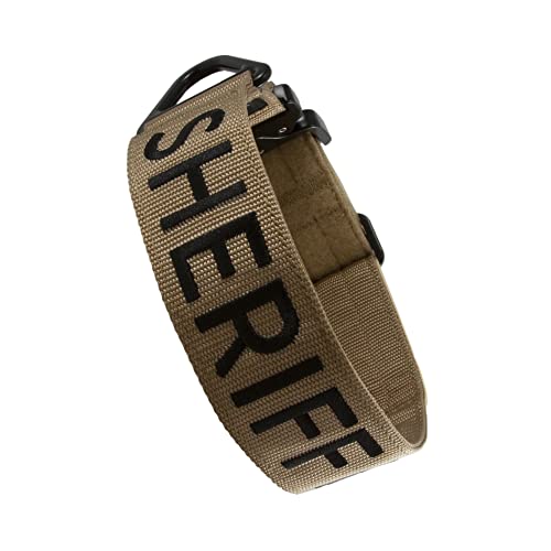 Tacticollar - 4,4 cm Strafverfolgung und Militärisches K9 Hundehalsband für mittelgroße Hunde, Mil Spec Nylonhalsband, Schnellverschluss-Metallschnalle (Sheriff Coyote Braun/Schwarz) von Tacticollar