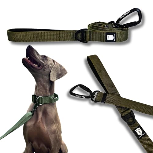 Tactidogs, Hundeleine mit Karabinerhaken, Trainingsleine, robuste Leine für große Hunde, Länge verstellbar 1,2 m - 2,2 m, gepolsterter Griff Tactidogs, Hundeleine mit Karabinerhaken, Trainingsleine, robuste Leine für große Hunde, Länge verstellbar 1,2 m - 2,2 m, gepolsterter Griff von Tactidogs