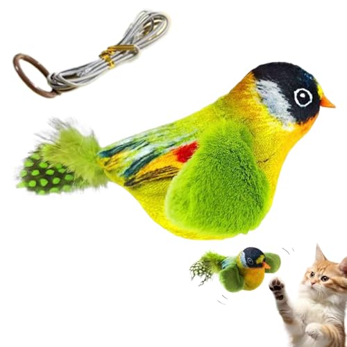 Tadoiooy Flapping Bird Cat Toy mit Katzenminze realistisches Chirping Vogelkatze Spielzeug für gelangweilte Innenkatzen, das interaktives Katzenspielzeug für Katzenkicker Katzenminzen Spielzeug tobt Tadoiooy Flapping Bird Cat Toy mit Katzenminze realistisches Chirping Vogelkatze Spielzeug für gelangweilte Innenkatzen, das interaktives Katzenspielzeug für Katzenkicker Katzenminzen Spielzeug tobt von Tadoiooy
