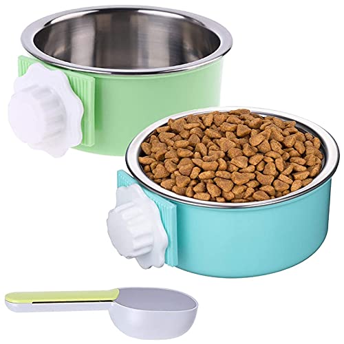 TagIo 2 StüCk Hundenapf, Abnehmbarer Edelstahl Tierzwinger zum AufhäNgen Von Futter Wasser SchüSsel KäFig Cup mit TagIo 2 StüCk Hundenapf, Abnehmbarer Edelstahl Tierzwinger zum AufhäNgen Von Futter Wasser SchüSsel KäFig Cup mit von TagIo