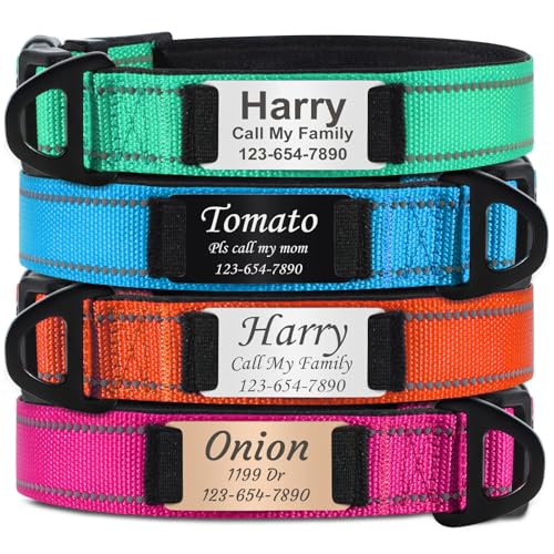 TagME Hundehalsband Personalisiert mit Namensschild für XL Hunde, Gepolstertes Halsband mit Reflektierendem Design, bis 70cm Halsumfang TagME Hundehalsband Personalisiert mit Namensschild für XL Hunde, Gepolstertes Halsband mit Reflektierendem Design, bis 70cm Halsumfang von TagME