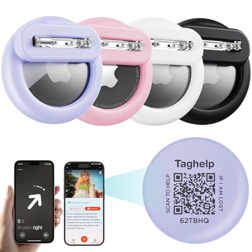4 Stück Air Tag Apple versteckte Hülle, Airtag-Tracker für Kinder, Smart-ID-Tag-Halter mit unsichtbarem Stift, Anti-Verlust, für Kinder, ältere Menschen, Gepäck, Kleidung, Schuhe, keine App (schwarz 4 Stück Air Tag Apple versteckte Hülle, Airtag-Tracker für Kinder, Smart-ID-Tag-Halter mit unsichtbarem Stift, Anti-Verlust, für Kinder, ältere Menschen, Gepäck, Kleidung, Schuhe, keine App (schwarz von Taghelp