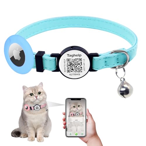 Katzenhalsband mit Namensschild, Breakaway mit Airtag-Halterung: Kätzchen-Halsbänder für Mädchen, Jungen, Katzen mit beschreibbaren Namensschildern, ultraweich und Katzenhalsband mit Katzenhalsband mit Namensschild, Breakaway mit Airtag-Halterung: Kätzchen-Halsbänder für Mädchen, Jungen, Katzen mit beschreibbaren Namensschildern, ultraweich und Katzenhalsband mit von Taghelp