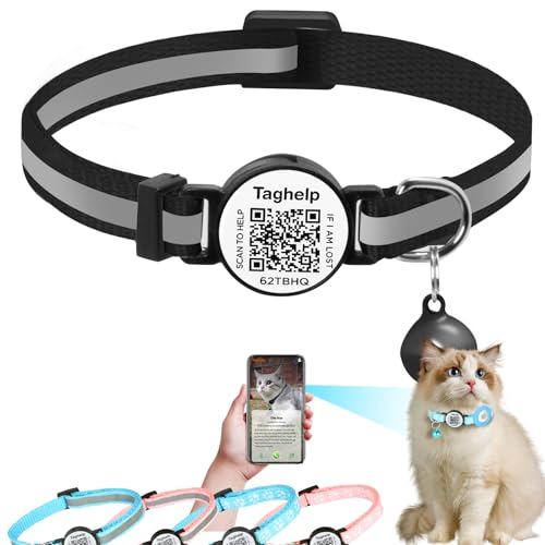 Reflektierendes Kätzchen-Halsband mit Glöckchen, Katzenhalsband mit QR-Code-Namensschild, personalisierbar, Ultra-langlebig, verstellbar, Schnellverschluss, passend für die meisten Mädchen, Jungen, Reflektierendes Kätzchen-Halsband mit Glöckchen, Katzenhalsband mit QR-Code-Namensschild, personalisierbar, Ultra-langlebig, verstellbar, Schnellverschluss, passend für die meisten Mädchen, Jungen, von Taghelp